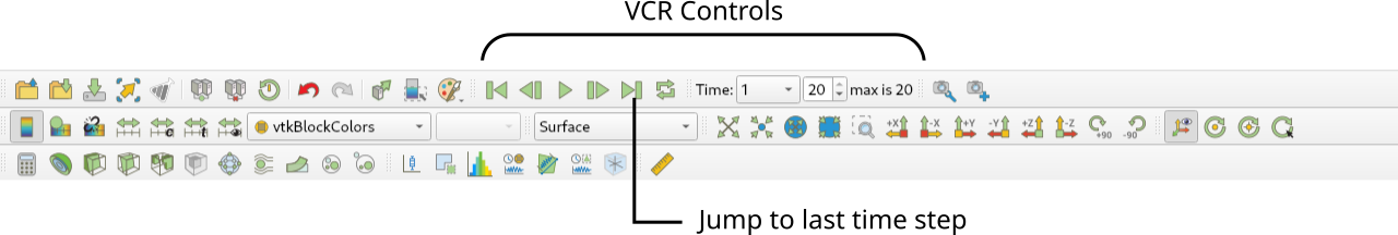 Backward-facing step paraview vcr controls